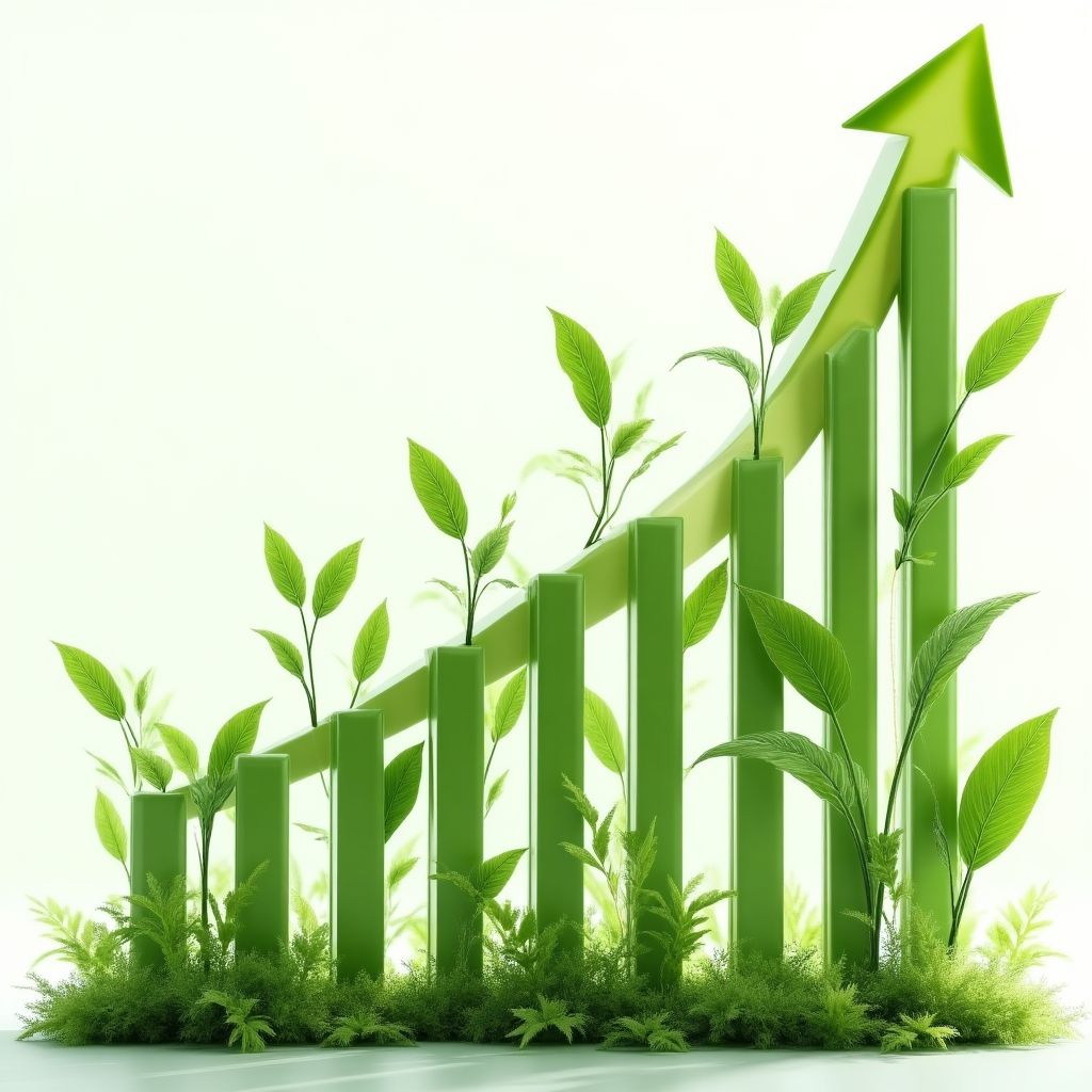 Gráfico creciente de finanzas sostenibles